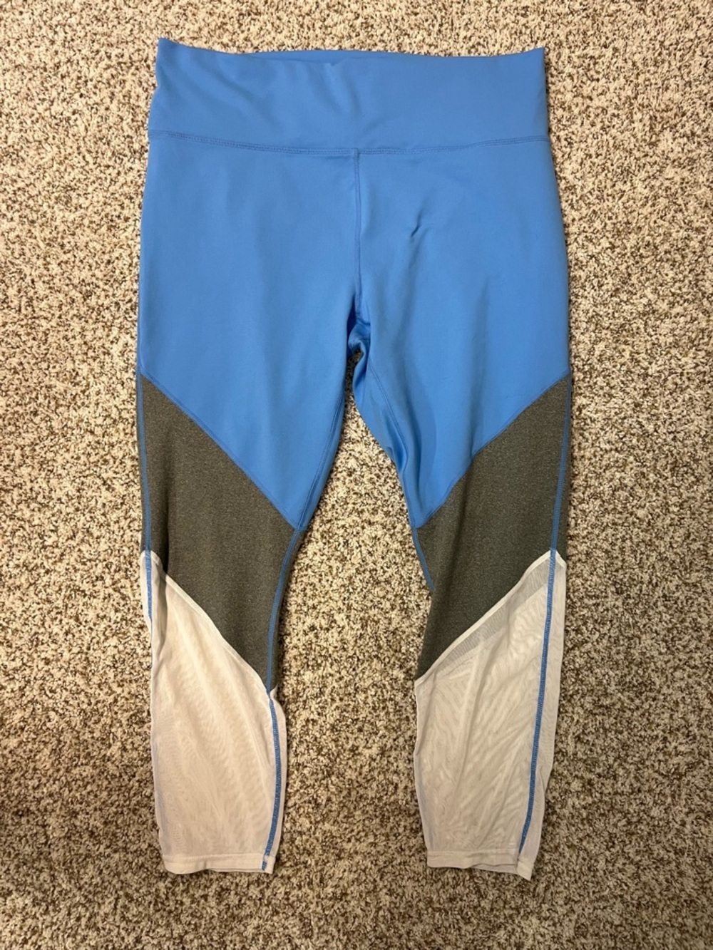 Fabletics Sky Blue Powerhold Leggings with Logo